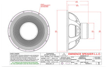 Load image into Gallery viewer, 21 inch Eminence Tour Grade Replacement Speaker Eminence Speaker CAD Drawing
