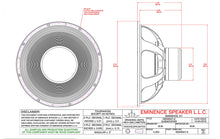 Load image into Gallery viewer, 21 inch Eminence Tour Grade Replacement Speaker Eminence Speaker CAD Drawing