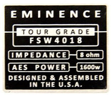 Load image into Gallery viewer, 18 inch Eminence Tour Grade Replacement Speaker Eminence Speaker Side
